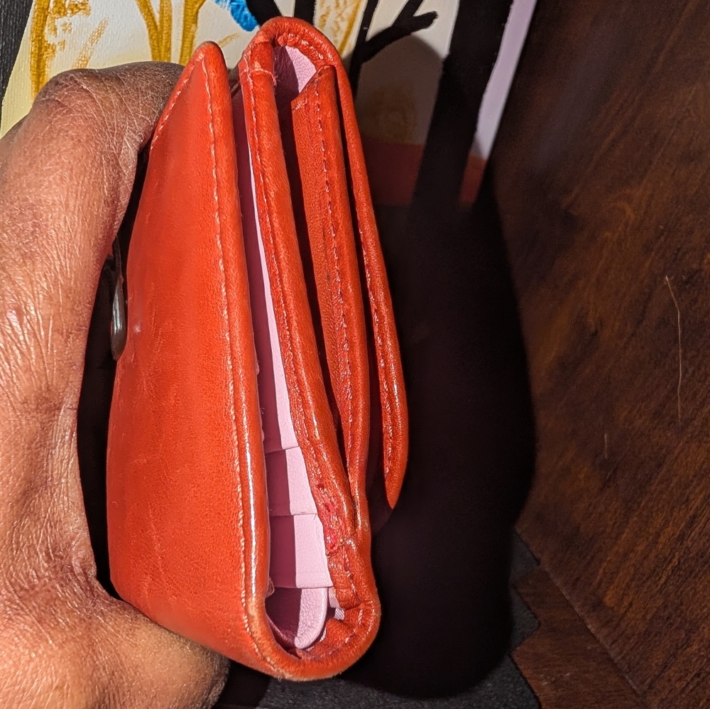 Coach Rust/Orange Compact Wallet - Picture 5 of 8